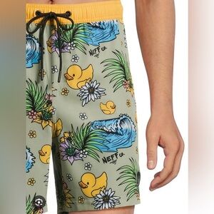 Neff Men's Floral Wave Swim Trunks Board Shorts